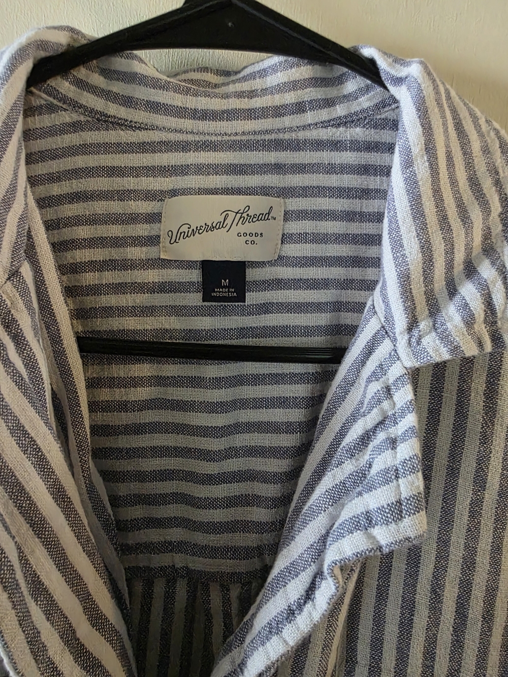 Universal Thread Blue and White Striped Button-Down Shirt - Picture 2 of 4
